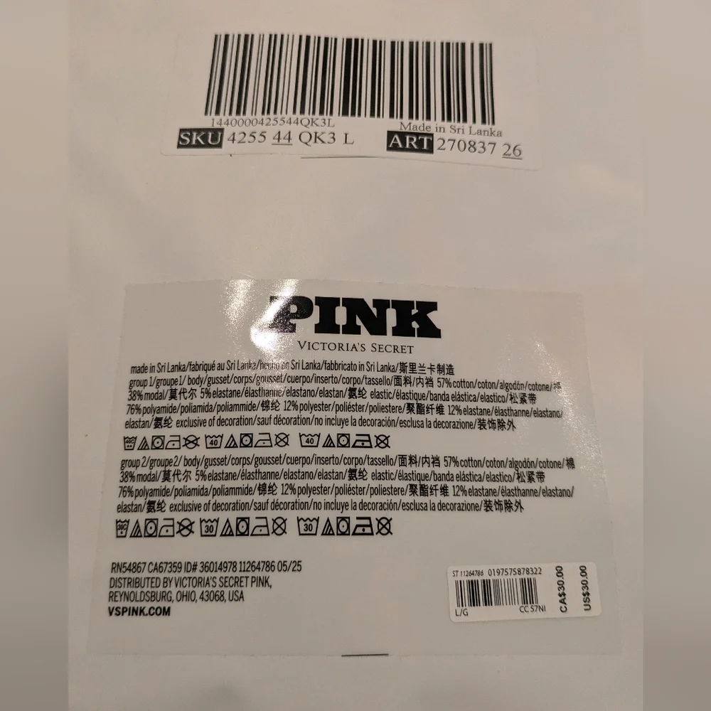 PINK Victoria's Secret Halloween Thong 5pack- Orange, Gray, Black - Picture 3 of 6
